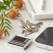 Thin Red Line Feuerwehrleute Heroes American Flag Schlüsselanhänger (Seite)