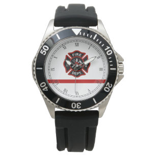 Thin Red Line Feuerwehrmann Maltese Cross White Fs Armbanduhr