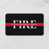 Thin Red Line Feuerwehrmann Moderne Feuerwehr Visitenkarte (Vorderseite)
