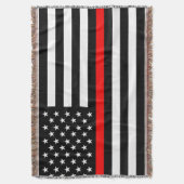 Thin Red Line Feuerwehrmann usa vereint Decke (Vorderseite Vertikal)