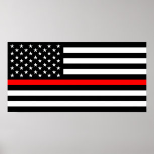 Thin Red Line Feuerwehrmann usa vereint Poster