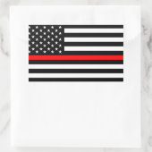 Thin Red Line Feuerwehrmann usa vereint Rechteckiger Aufkleber (Tasche)