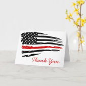 Thin Red Line Feuerwehrmann Vielen Dank Karte (Gelbe Blume)