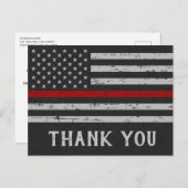 Thin Red Line Feuerwehrmann Vielen Dank Postkarte (Vorne/Hinten)