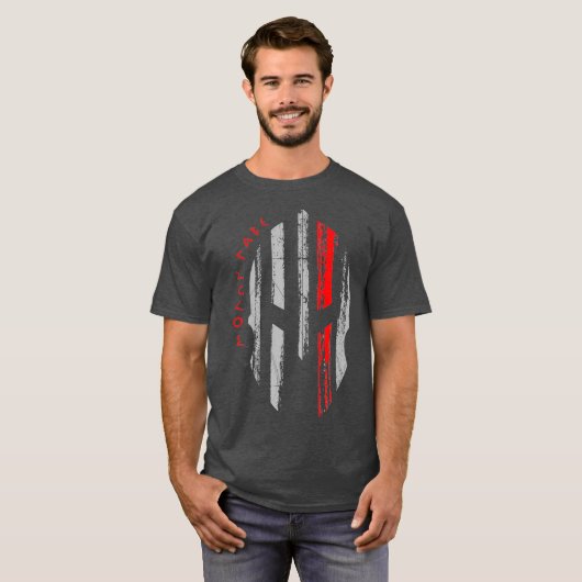 Thin Red Line Fire Firefighter Spartan Warrior T-Shirt (Vorne ganz)