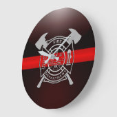 Thin Red Line Fire Station House Große Wanduhr (Winkel)