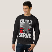 Thin Red Line Firefighter AX zum Servieren gebaut Sweatshirt (Vorne ganz)