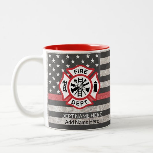 Thin Red Line, Firefighter Coffee Tasse, Fireman Zweifarbige Tasse (Links)