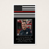 Thin Red Line Firefighter Funeral Prayer Card (Vorderseite)