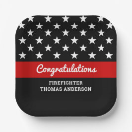 Thin Red Line Firefighter Graduation Party Pappteller