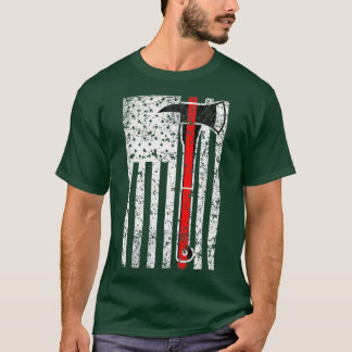Thin Red Line Firefighter Menx27s US-Flag-Shirt T-Shirt