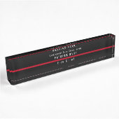 Thin Red Line Firefighter Modern Monogram Namensplakette
