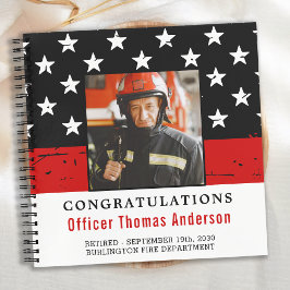 Thin Red Line Firefighter Retirement Foto Guest Notizblock
