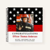 Thin Red Line Firefighter Retirement Foto Guest Notizblock (Vorderseite)