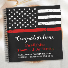 Thin Red Line Firefighter Retirement Party Guest Notizblock