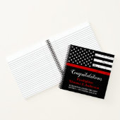 Thin Red Line Firefighter Retirement Party Guest Notizblock (Innenseite)