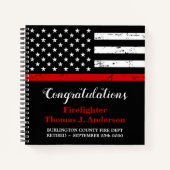 Thin Red Line Firefighter Retirement Party Guest Notizblock (Vorderseite)