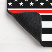 Thin Red Line Firefighters Heroes American Flag Mousepad (Ecke)