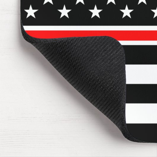 Thin Red Line Firefighters Heroes American Flag Mousepad (Ecke)