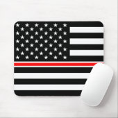 Thin Red Line Firefighters Heroes American Flag Mousepad (Mit Mouse)