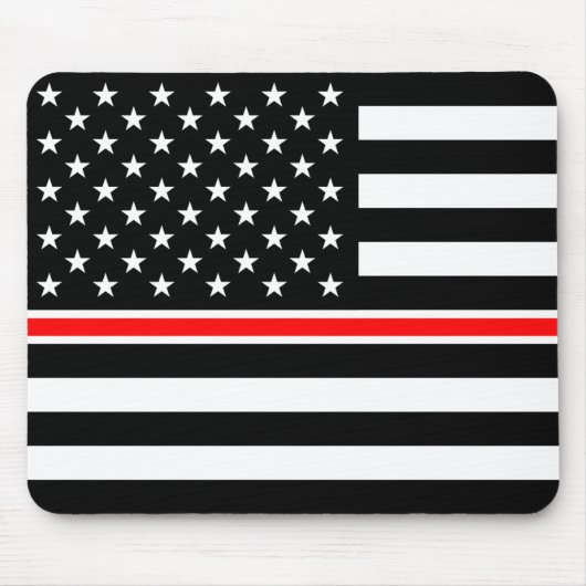 Thin Red Line Firefighters Heroes American Flag Mousepad (Vorne)
