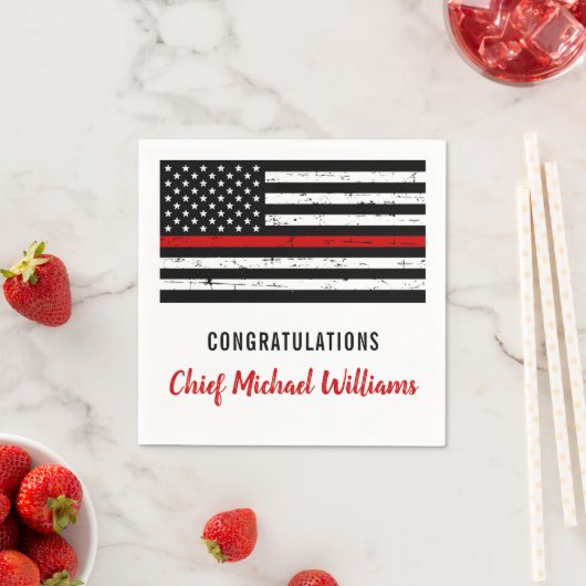 Thin Red Line Fireman Feuerwehrruhestand Serviette (Beispiel)