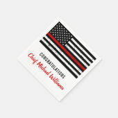 Thin Red Line Fireman Feuerwehrruhestand Serviette (Ecke)