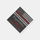 Thin Red Line Fireman Firefighter Abschluss Serviette (Ecke)