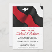 Thin Red Line Fireman Party Feuerwehrmann Abschlus Einladung (Vorderseite)