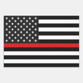 Thin Red Line Flag der USA Geschenkpapier Set (Vorderseite 3)