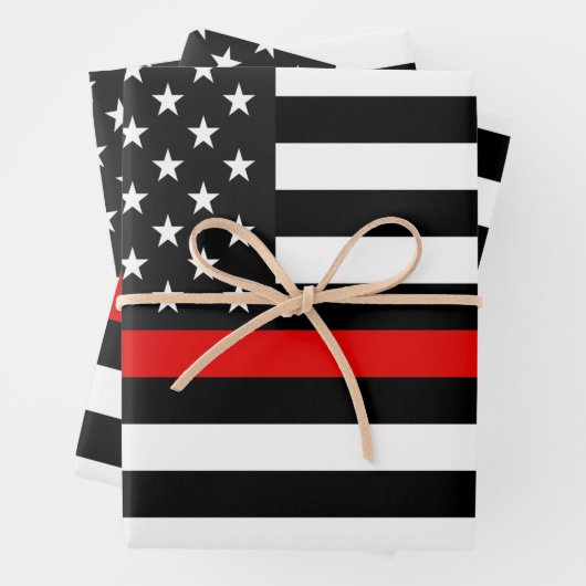 Thin Red Line Flag der USA Geschenkpapier Set (Beispiel)