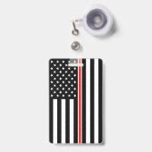 Thin Red Line Flag: Feuerwehrheldengedächtnis Ausweis (Vorderseite mit Ausziehbar)