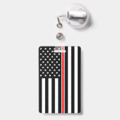 Thin Red Line Flag: Feuerwehrheldengedächtnis Ausweis (Rückseite mit Ausziehbar)