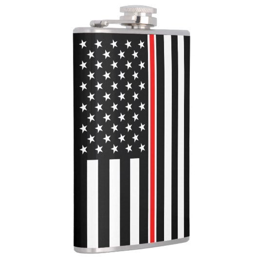 Thin Red Line Flag: Feuerwehrheldengedächtnis Flachmann (Rechts)