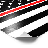 Thin Red Line Flag: Feuerwehrheldengedächtnis Fotodruck (Ecke)
