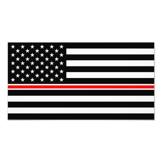 Thin Red Line Flag: Feuerwehrheldengedächtnis Fotodruck (Vorne)
