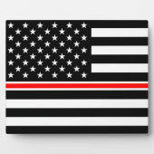Thin Red Line Flag: Feuerwehrheldengedächtnis Fotoplatte (Vorderseite)