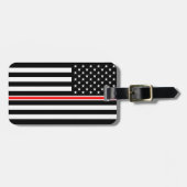 Thin Red Line Flag: Feuerwehrheldengedächtnis Gepäckanhänger (Vorderseite horizontal)