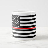 Thin Red Line Flag: Feuerwehrheldengedächtnis Jumbo-Tasse (Vorderseite)