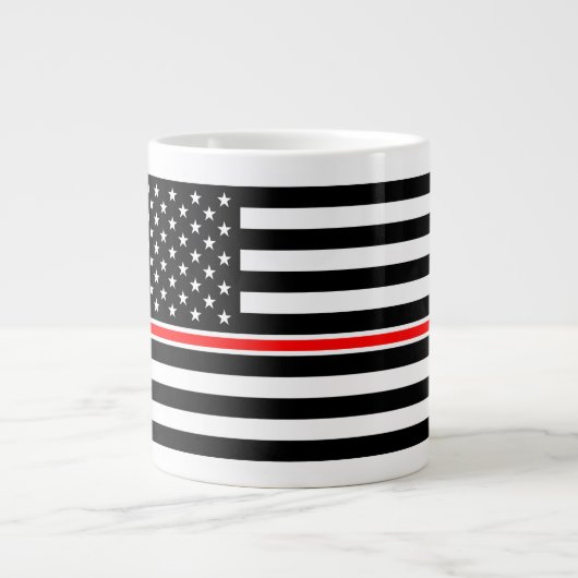 Thin Red Line Flag: Feuerwehrheldengedächtnis Jumbo-Tasse (Vorderseite)