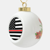 Thin Red Line Flag: Feuerwehrheldengedächtnis Keramik Kugel-Ornament (Rechts)