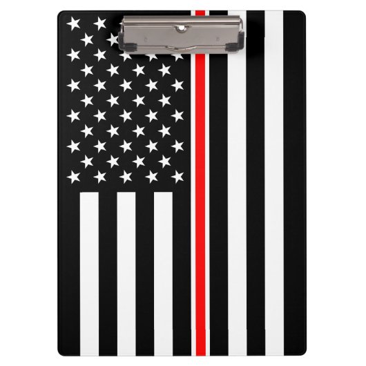Thin Red Line Flag: Feuerwehrheldengedächtnis Klemmbrett (Vorderseite)