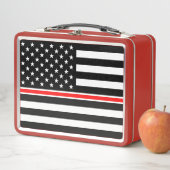 Thin Red Line Flag: Feuerwehrheldengedächtnis Metall Brotdose (Beispiel)