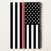 Thin Red Line Flag: Feuerwehrheldengedächtnis Notizblock (Rückseite)