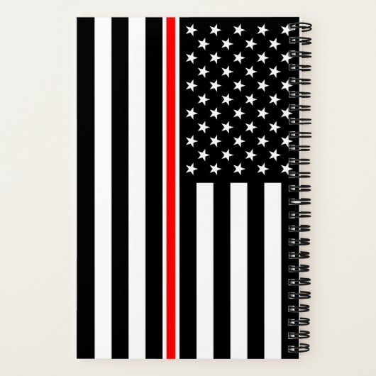 Thin Red Line Flag: Feuerwehrheldengedächtnis Notizblock (Rückseite)