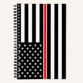 Thin Red Line Flag: Feuerwehrheldengedächtnis Notizblock (Vorderseite)