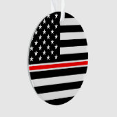 Thin Red Line Flag: Feuerwehrheldengedächtnis Ornament (Vorderseite)