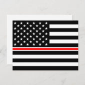 Thin Red Line Flag: Feuerwehrheldengedächtnis Postkarte (Vorne/Hinten)