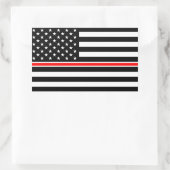 Thin Red Line Flag: Feuerwehrheldengedächtnis Rechteckiger Aufkleber (Tasche)