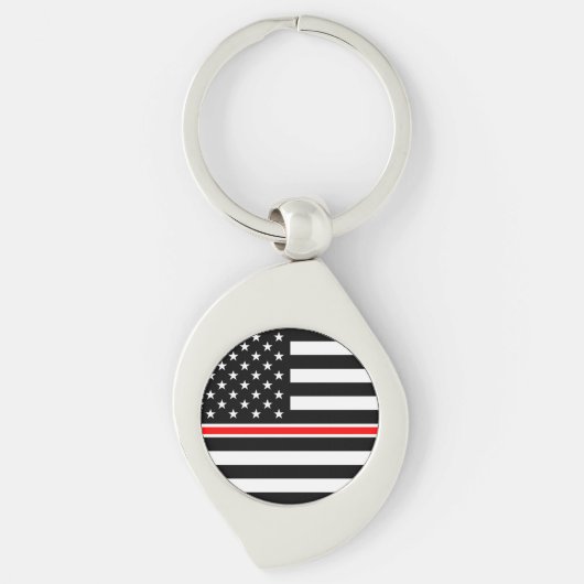 Thin Red Line Flag: Feuerwehrheldengedächtnis Schlüsselanhänger (Vorderseite)